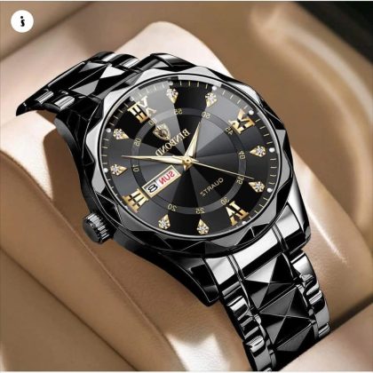 BINBOND Original Men’s Luxury Stainless Steel Waterproof Fashion Watch Luminous Dual Calendar Quartz Wrist Watch